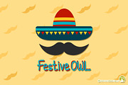 FestiveOWL Digital Clipart, a Seasonal Illustration by Cozy Cat Design (Thumbnail 2 of 5)