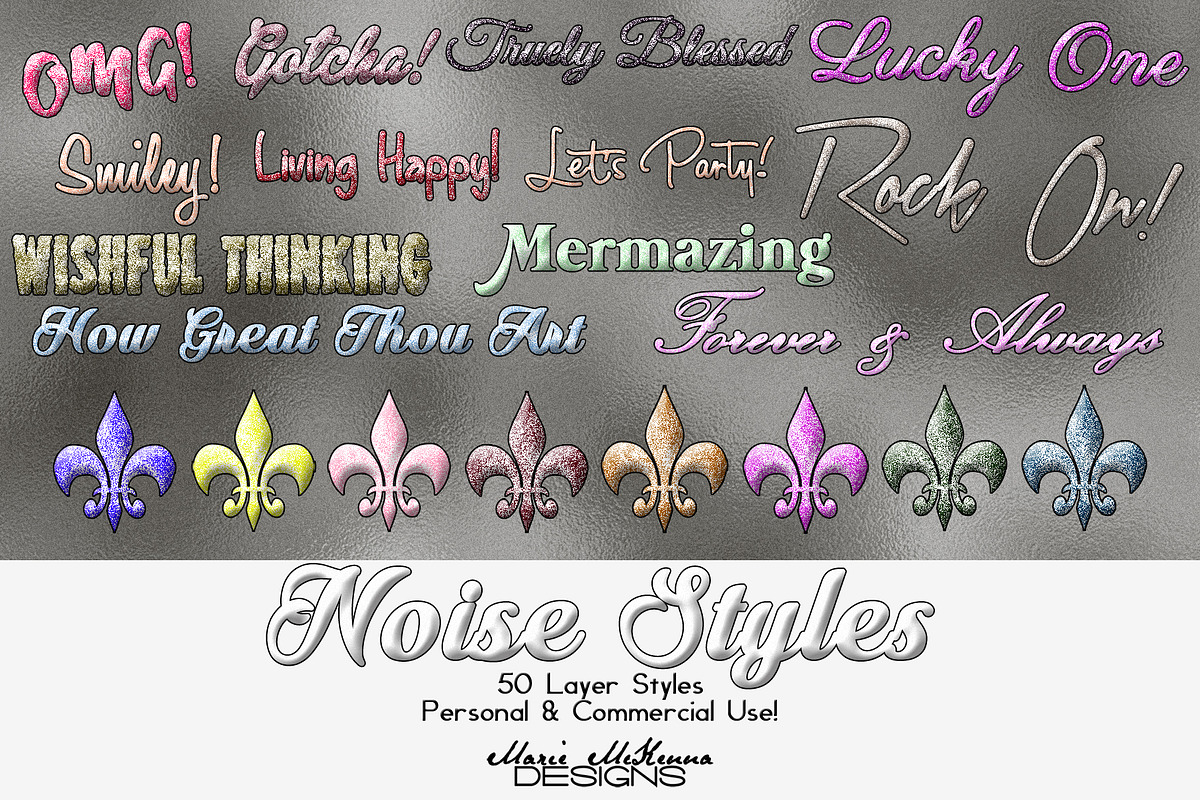 Noise Styles, a Layer Style Add-On by MarieMcKennaDesigns