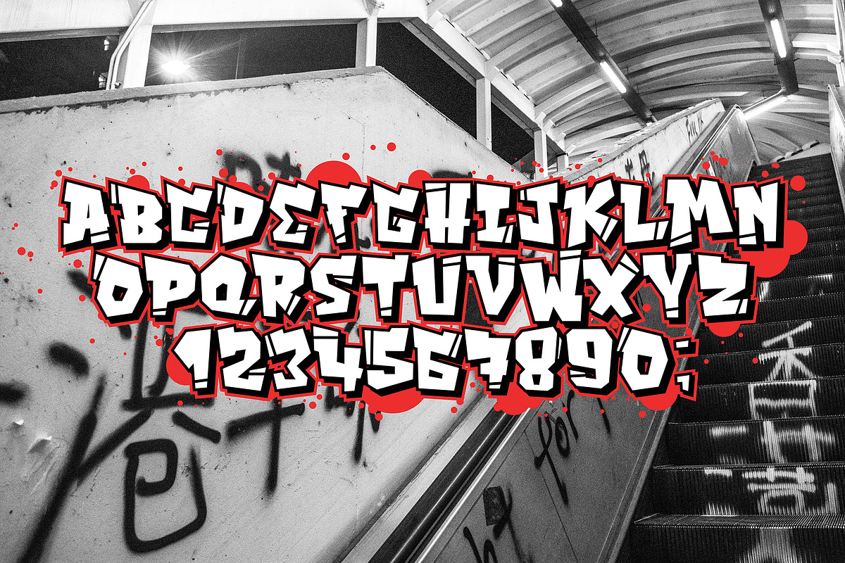 Hip hop font / graffiti font., a Script Font by Nomber_86 (Photo 4 of 4)