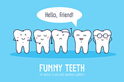 Funny teeth set, seamless pattern, a Healthcare Illustration by Good Studio (Thumbnail 1 of 4)