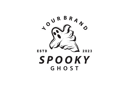 Spooky Ghost Logo Simple Halloween, a Branding & Logo Template by Maylianaw28