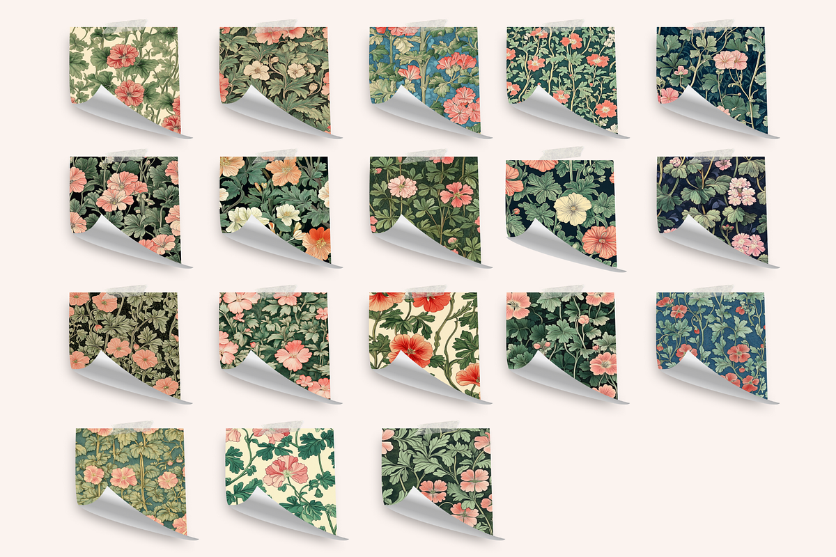 William Morris Geranium Seamless, a Pattern Graphic by PrintablesByFranklyn (Photo 7 of 10)
