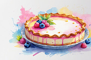 Watercolor Cakes & Pies Set, an Illustration by hafijul (Thumbnail 7 of 11)