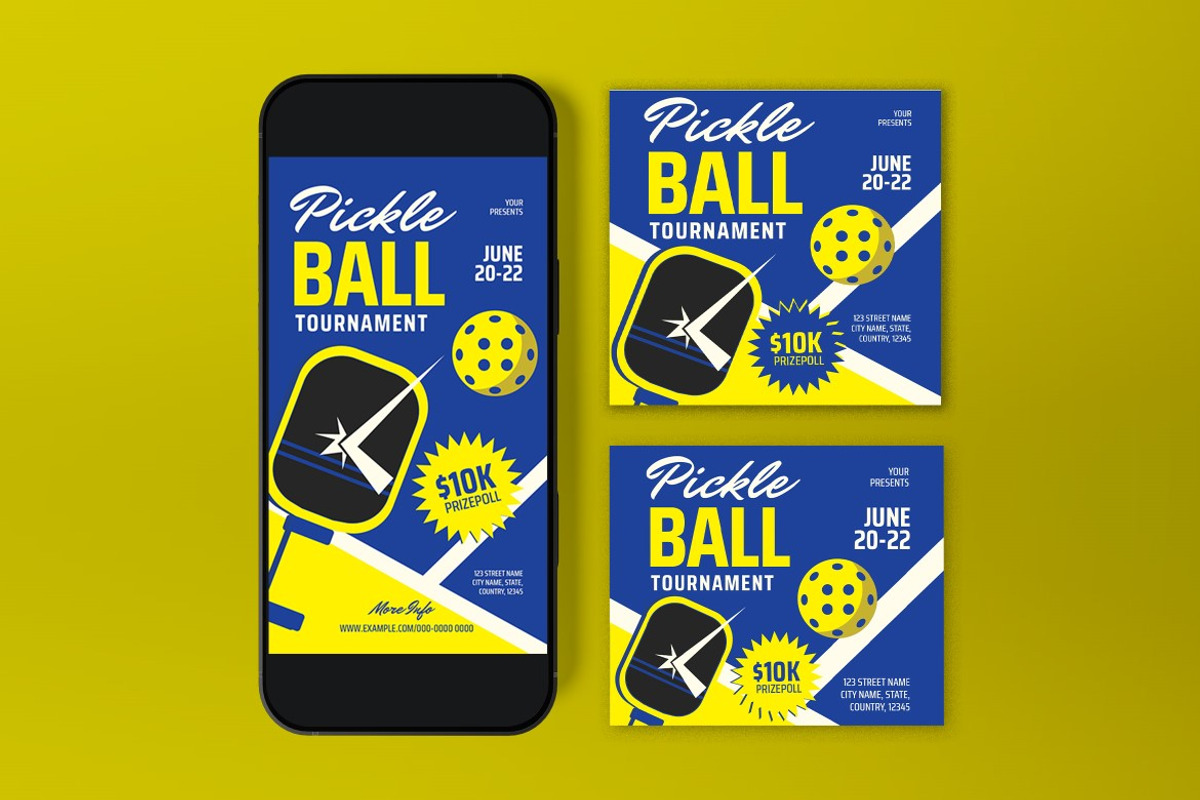 Green Pickle Ball Flyer Set, a Flyer Template by graphicook (Photo 6 of 6)