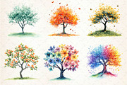 Pastel Spring Trees Clipart, an Illustration by Dream Creation (Thumbnail 2 of 5)