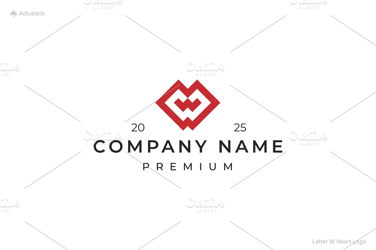 Letter W Heart Logo, a Branding & Logo Template by Advateik ™ (Photo 1 of 2)