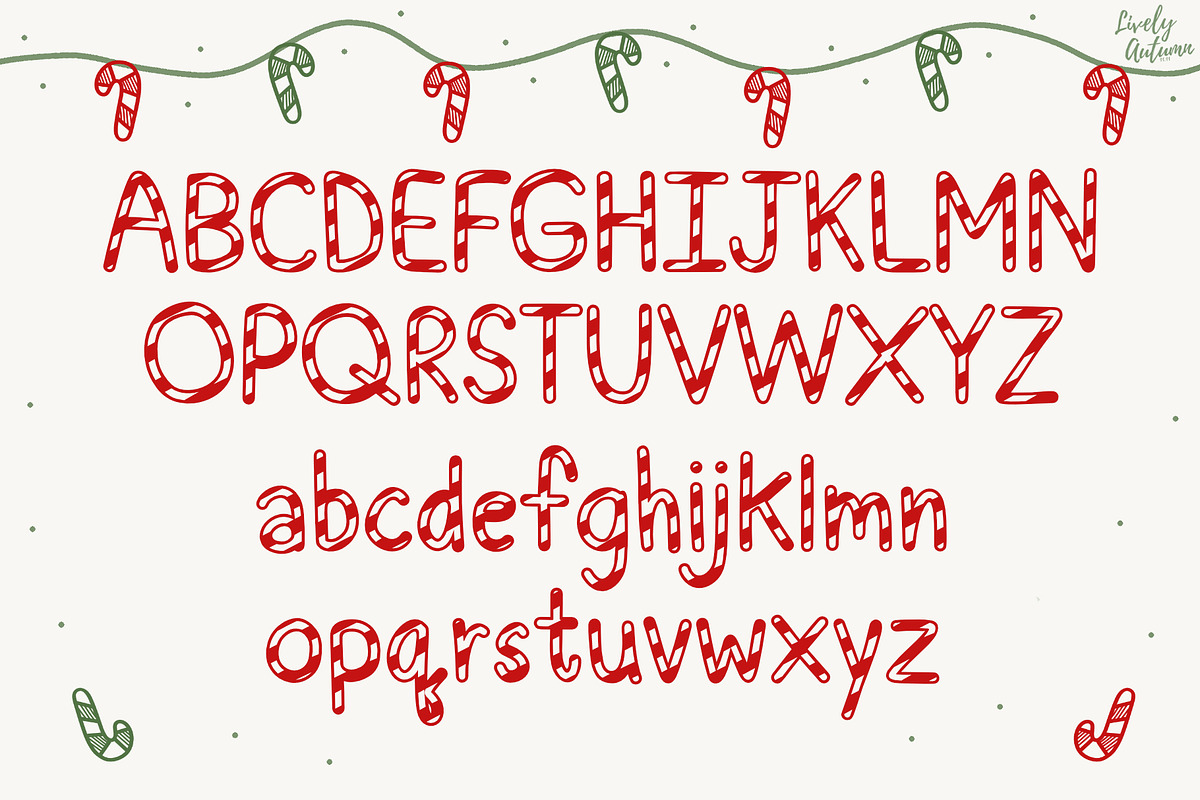 Candy cane | Christmas Display font, a Handwritten Font by LivelyAutumn11.11 (Photo 2 of 5)