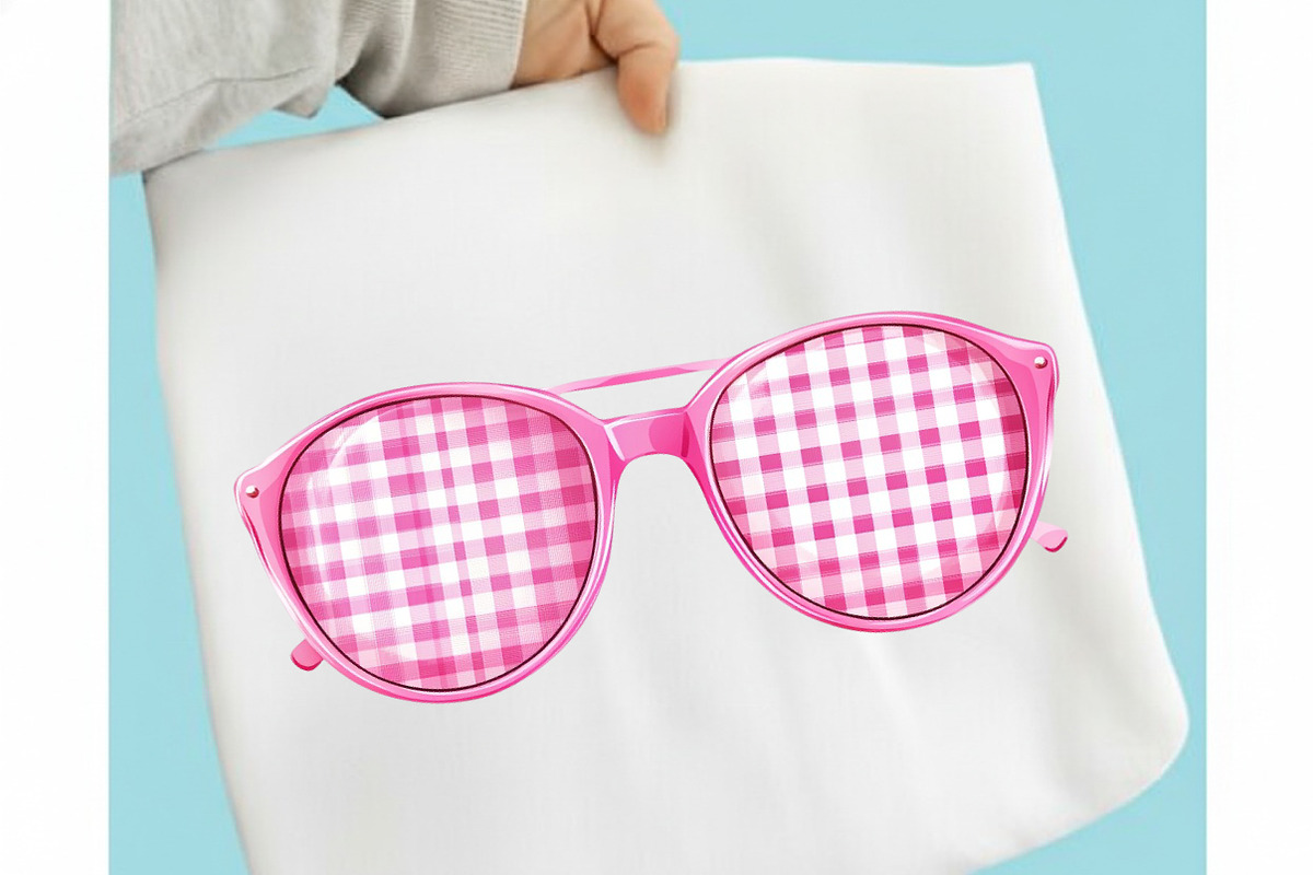Bohemian Pink Gingham Summer Clipart, an Illustration by designcity5 (Photo 4 of 5)