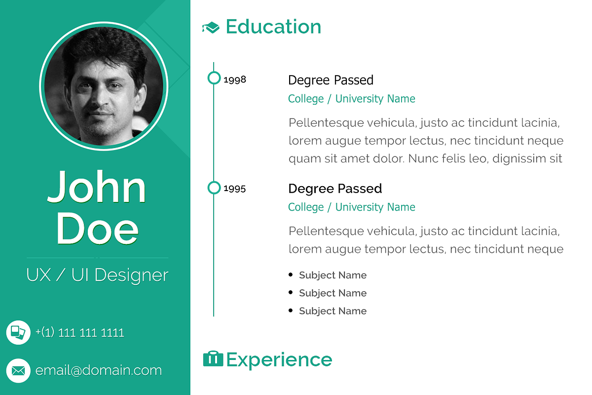 Clean Resume Design, a Resume Template by BravoUX (Photo 3 of 3)