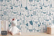 Cute Cats Seamless Pattern, a Wallpaper Graphic by Irina Ostapenko (Thumbnail 3 of 5)