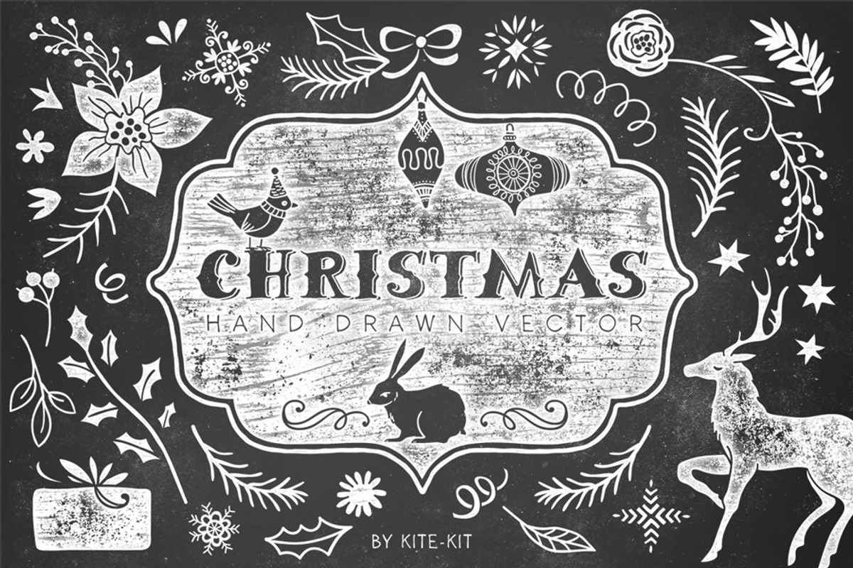 Christmas hand drawn pack, an Illustration by kite-kit (Photo 1 of 5)