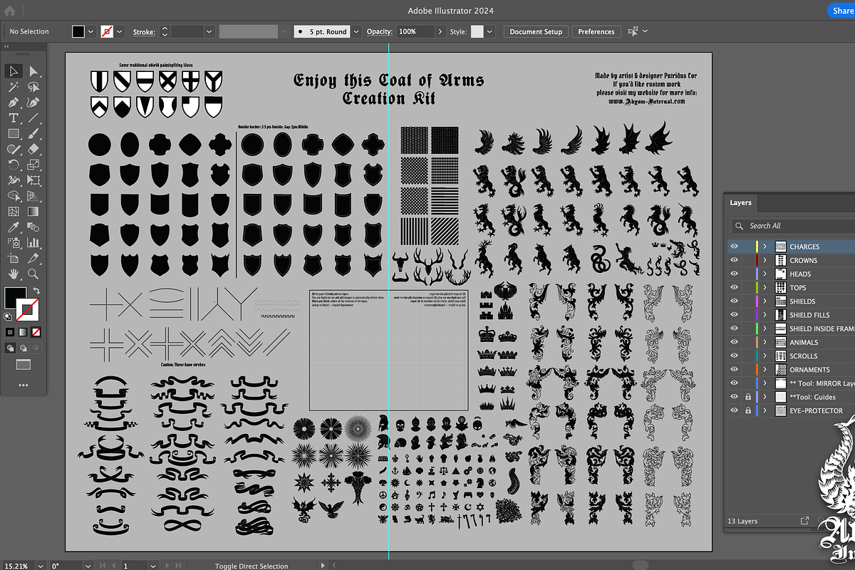 DIY Coat of Arms Creation Set, an Illustration by Abysm Internal (Photo 2 of 7)