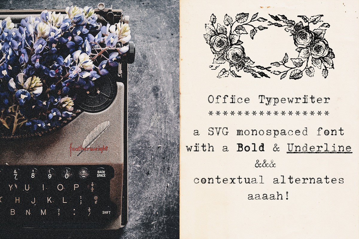 Office Typewriter SVG font, a Serif Font by Ana's Fonts (Photo 1 of 10)