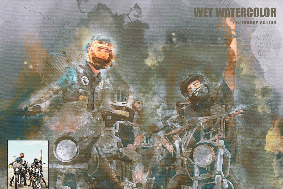Wet Watercolor Photoshop Action, an Action Add-On by AndriyFM (Photo 13 of 20)