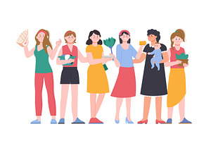 Housewives characters. Group of, a Person Illustration by LadadikArt