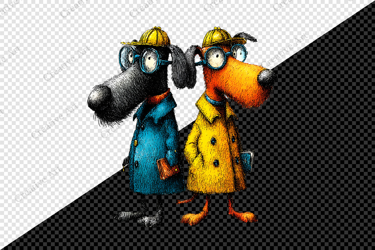 Quirky Dogs Friendship Clipart, an Illustration by Creative Art (Photo 7 of 9)