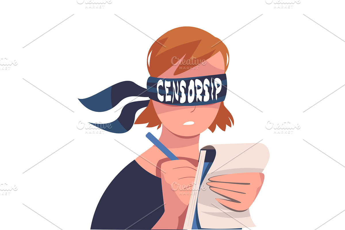 Prohibition of Independent Media, a Person Illustration by TopVectors