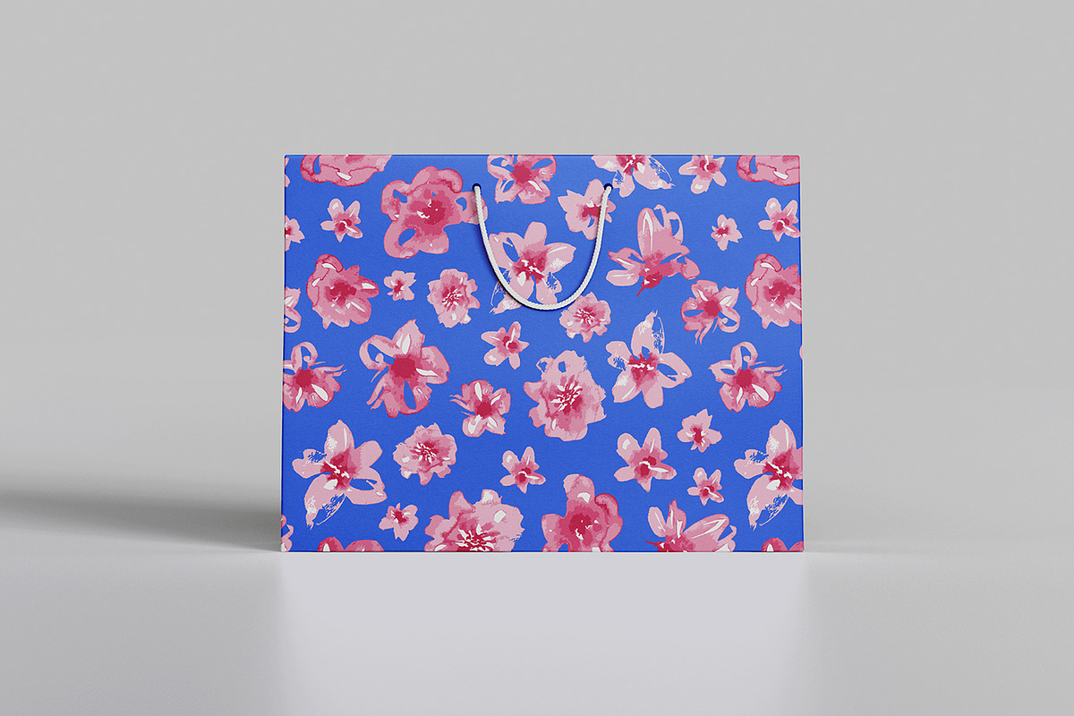 Pink Watercolor Flowers, a Pattern Graphic by MalyskaStudio (Photo 3 of 13)