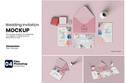 Wedding Invitation Mockup, a Print Template by bimockup (Thumbnail 1 of 5)