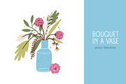 Bouquet of flowers in vase, a Decorative Illustration by Good Studio (Thumbnail 1 of 3)