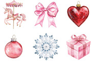 Coquette Glitter Christmas Clipart, an Illustration by CraftArtStudio (Thumbnail 2 of 6)