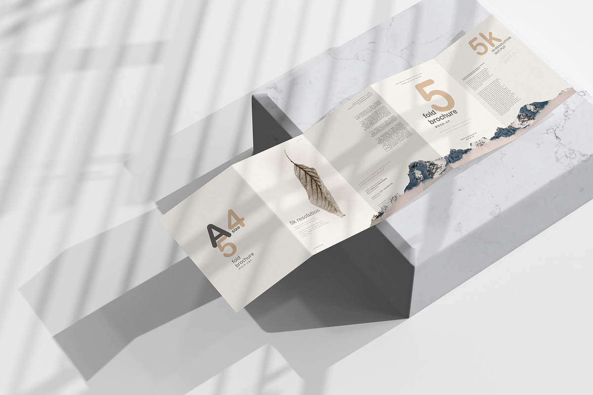 A4 Size Five Fold Brochure Mockup, a Print Template by pmvch (Photo 7 of 20)