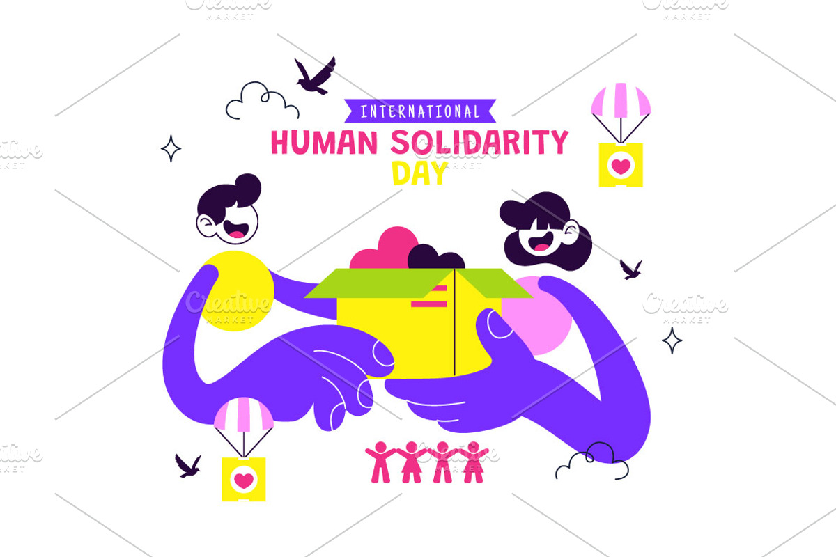 6 Human Solidarity Day Illustration, a Person Illustration by denayunebgt (Photo 3 of 3)