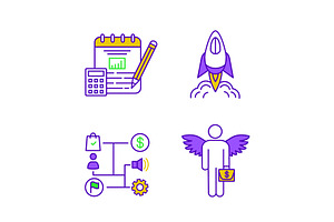 Startup Color Icons Set