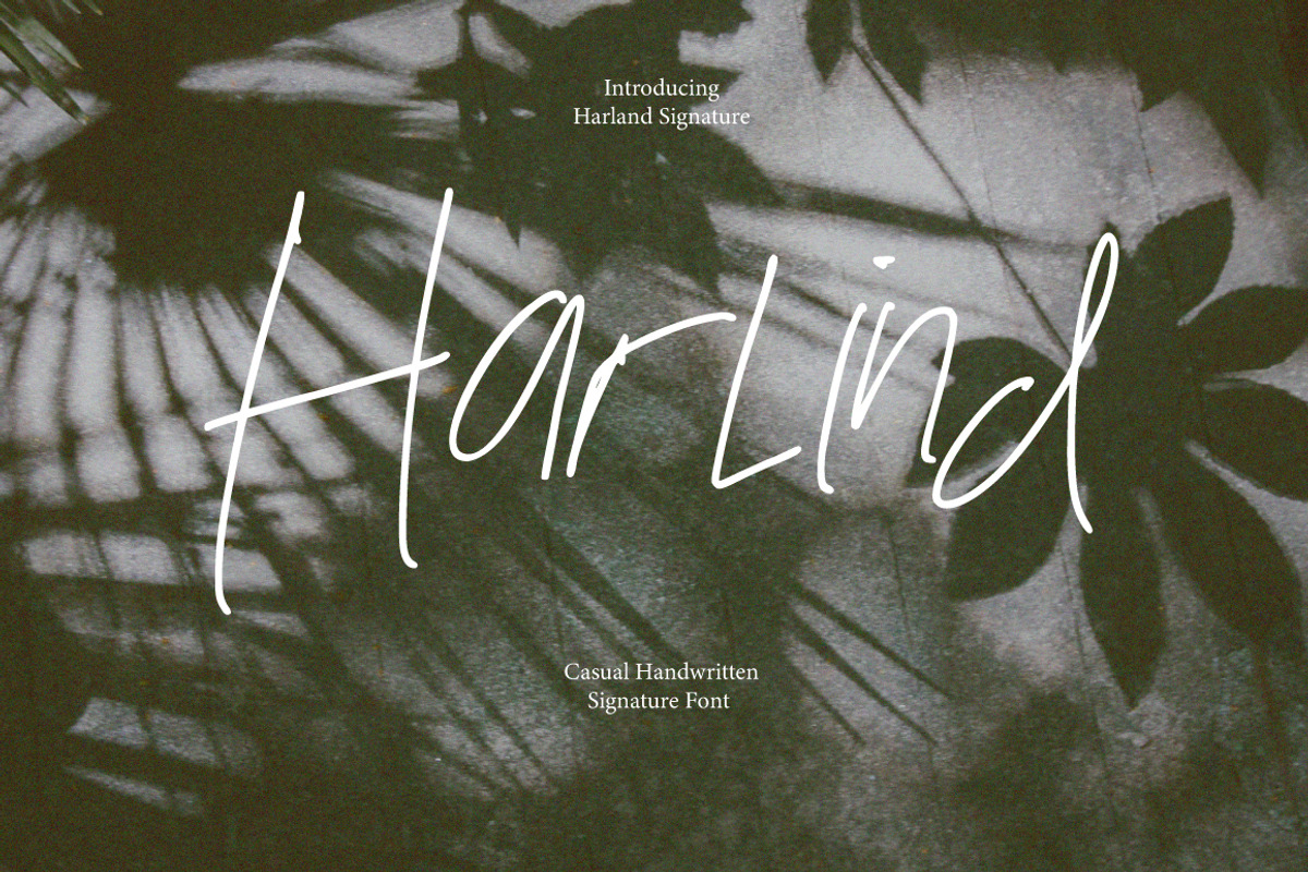 Harlind - Signature, a Handwritten Font by Cut Story (Photo 1 of 6)