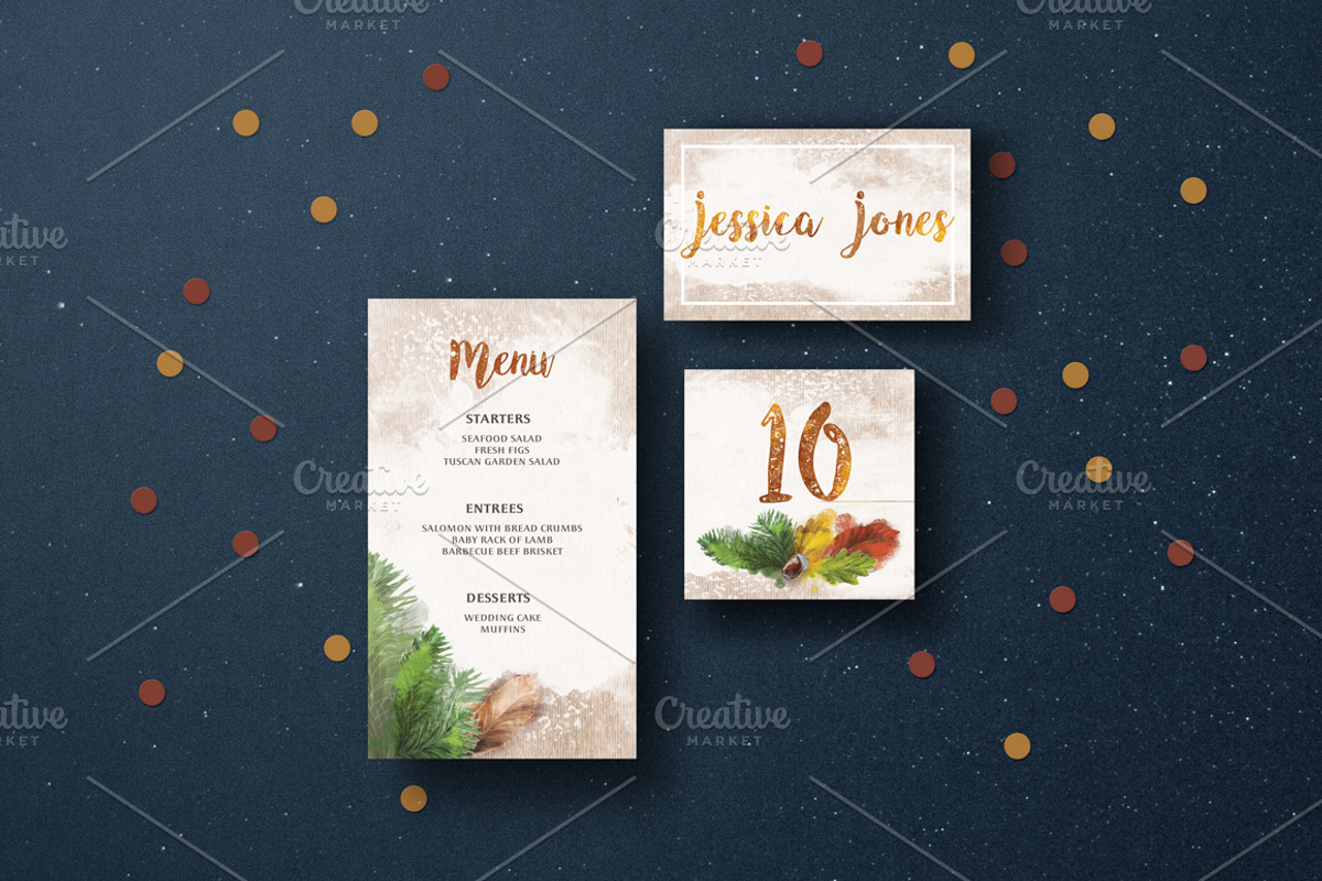 Warm Autumn Wedding Invitation Suite, an Invitation Template by land art (Photo 3 of 6)