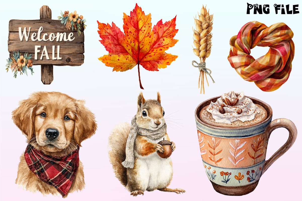 Autumn Fall Sublimation Clipart., a Graphic by CitraGraphics (Photo 2 of 4)