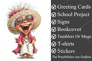 Funny Grandma Summer Clipart, a Seasonal Illustration by Canvas Craft (Thumbnail 3 of 7)