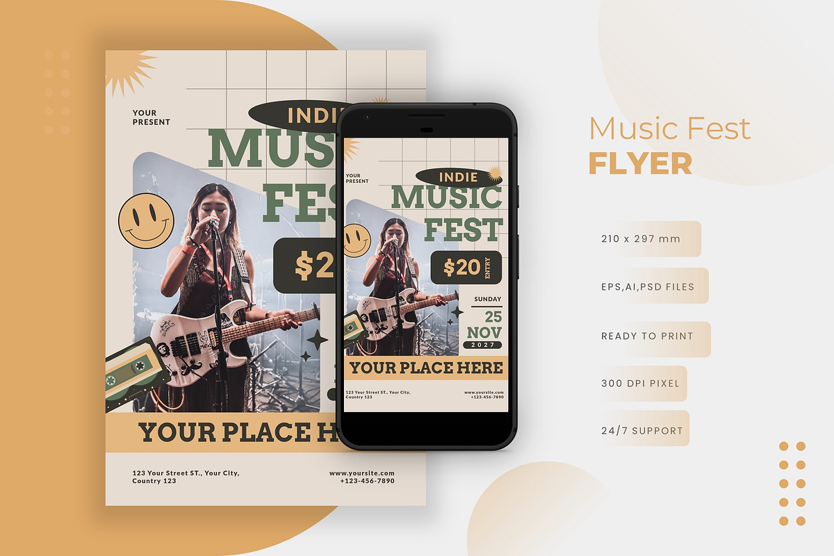 Music Fest - Flyer, a Print Template by VUNIRA (Photo 1 of 2)