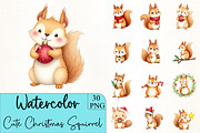Cute Christmas Squirrel Clipart, an Illustration by CrexoraLab (Thumbnail 1 of 5)