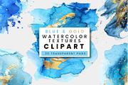 Blue and Gold Watercolor Texture, a Texture Illustration by ClipCraft (Thumbnail 1 of 8)
