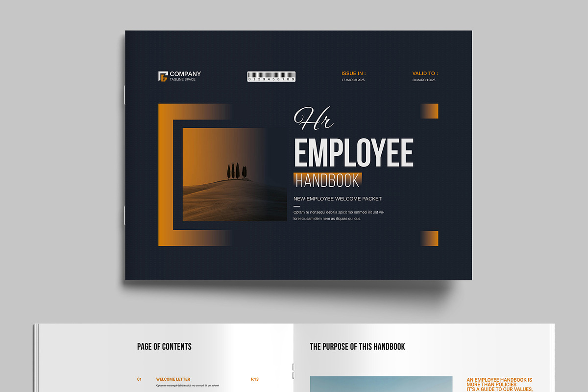 HR Employee Handbook Template Layout, a Brochure Template by MightyDesign (Photo 2 of 9)