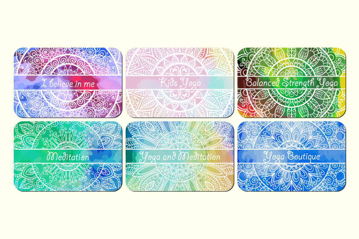 Business cards with mandala, a Business Card Template by Della_Liner