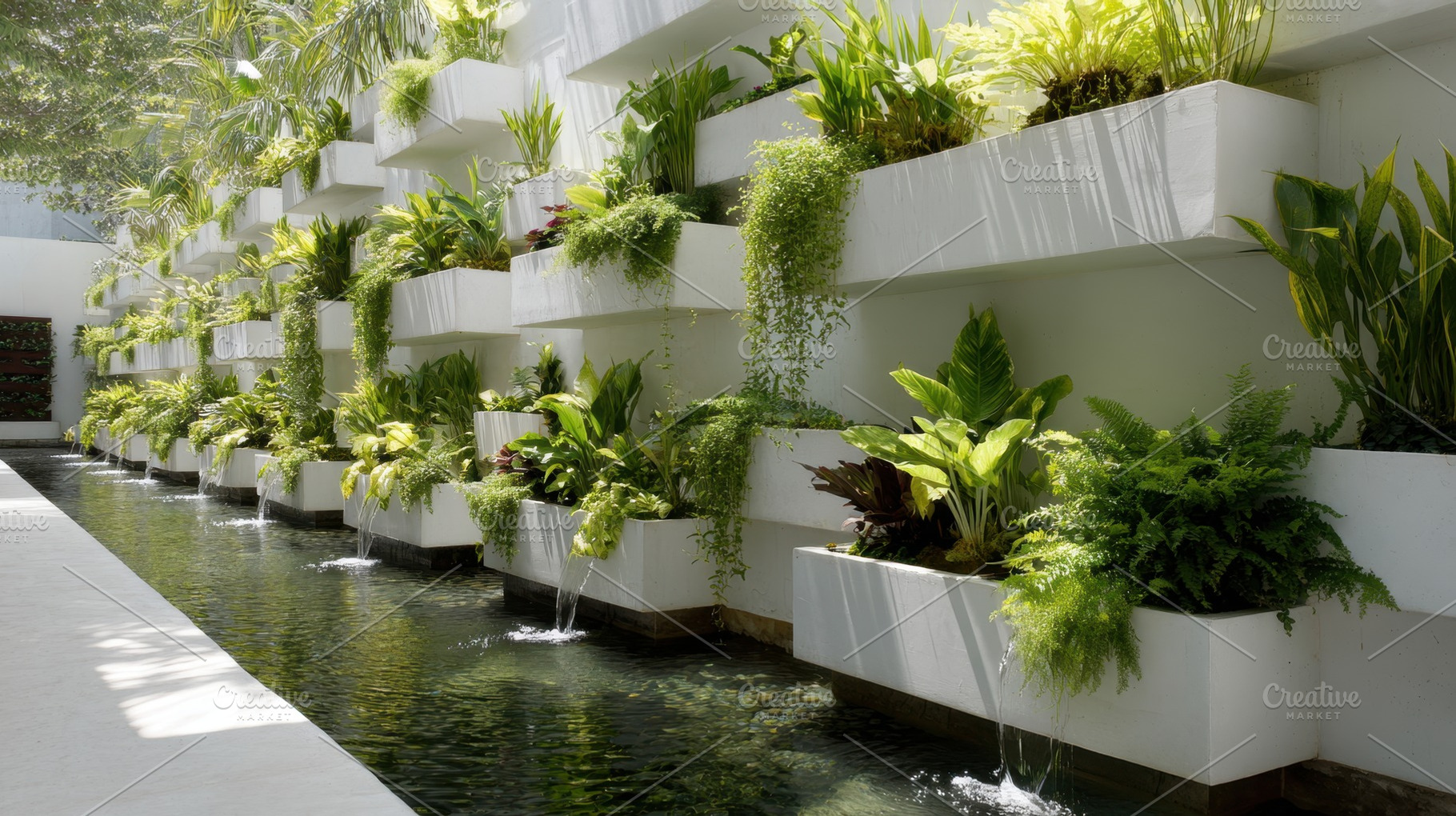 Plants by garden water feature, a Photo by Beautiful things