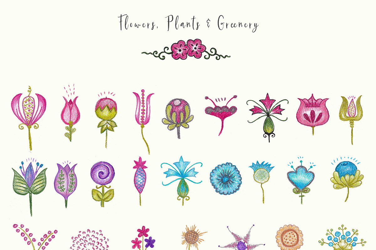 Hand Sketched Flowers Girls Animal, an Illustration by Le Paper Cafe (Photo 3 of 7)