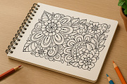 Flowers Coloring Pages, an Illustration by Katika Shop (Thumbnail 6 of 7)