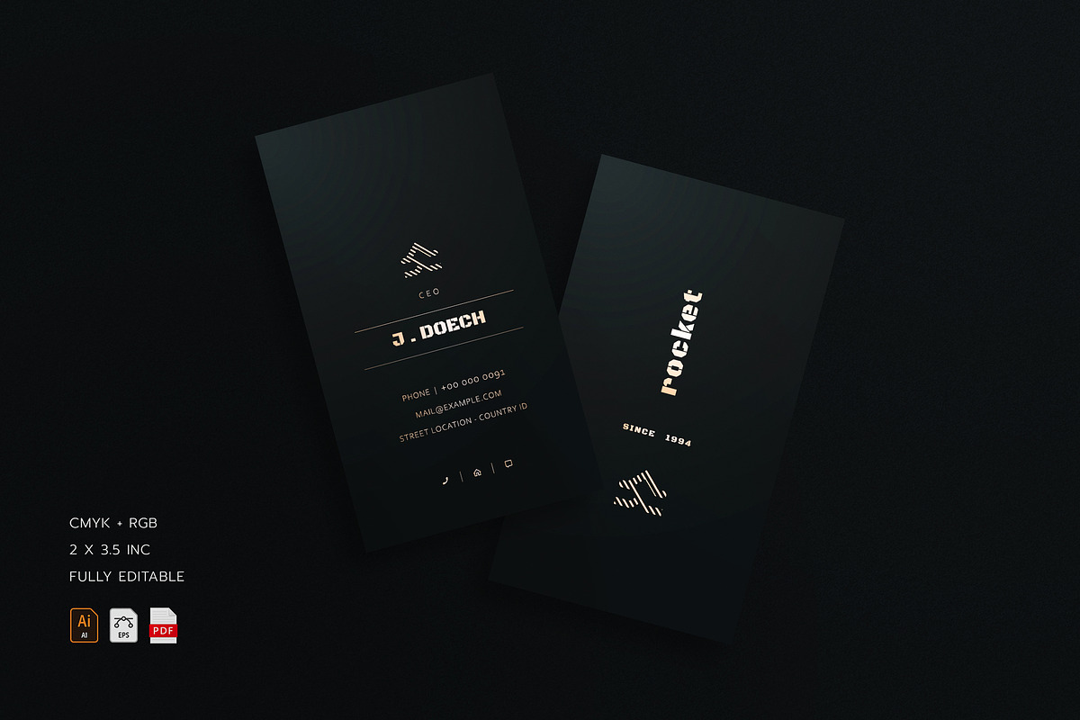 5 in 1 Vertical Luxury Business Card, a Business Card Template by Ctrl space studio (Photo 5 of 6)