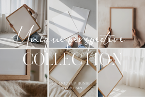 Frame Mockup Bundle - Wood Frame, a Household Mockup by The White Space Co.