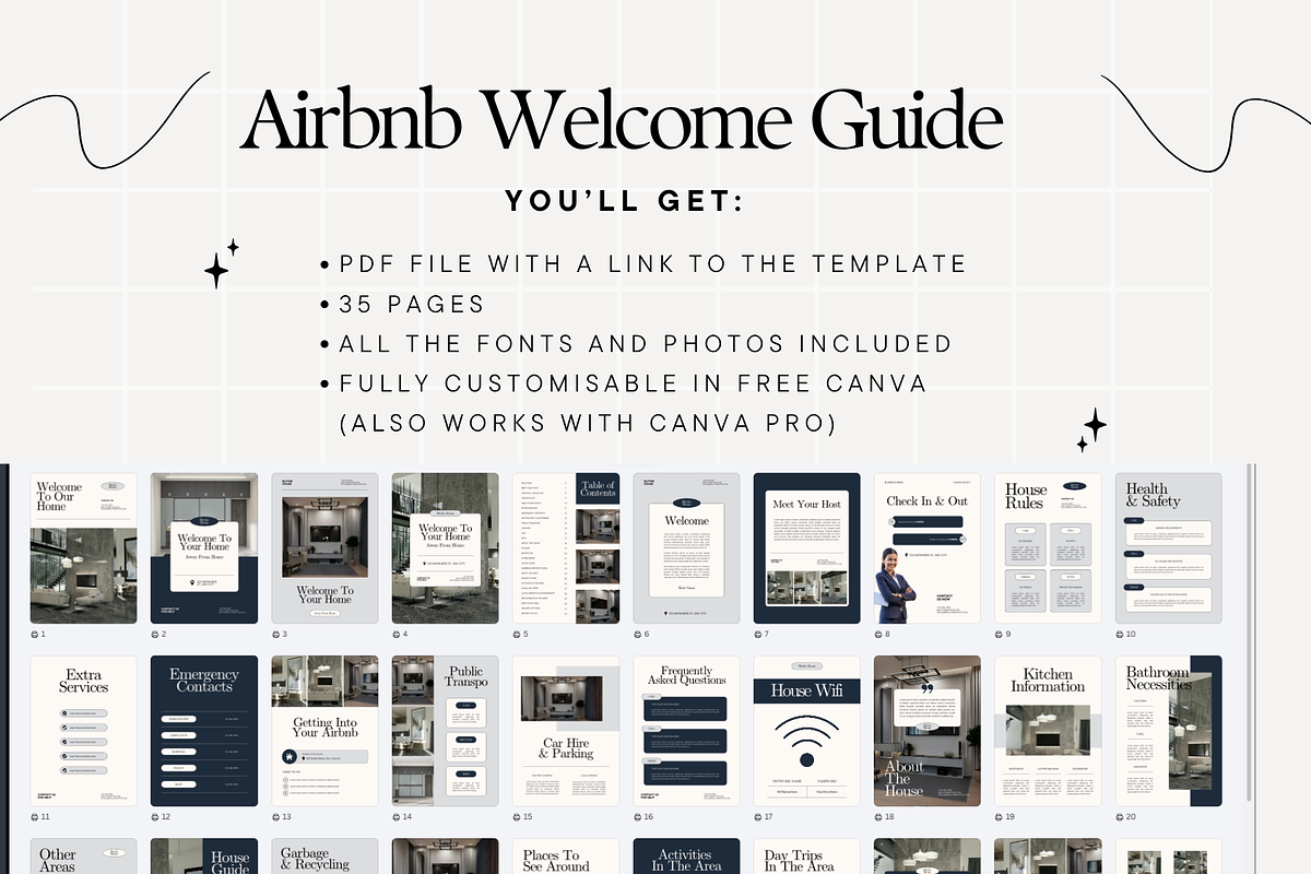 Airbnb Welcome Book Canva Template, a Stationery Template by Anna Design Studio (Photo 2 of 10)