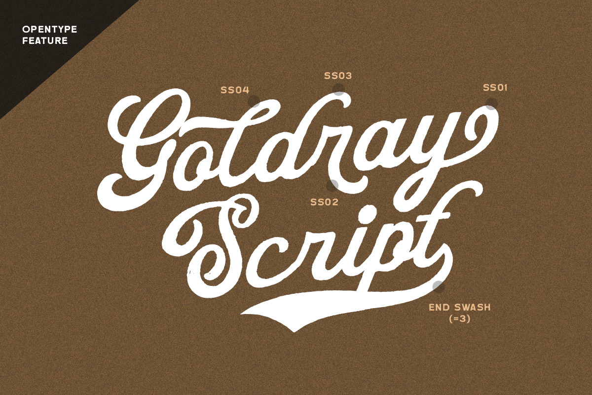 Goldray Club Retro Font Duo, a Script Font by Letterhend Studio (Photo 3 of 9)
