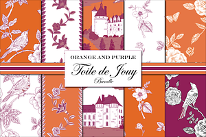 Toile Patterns - Orange and Purple