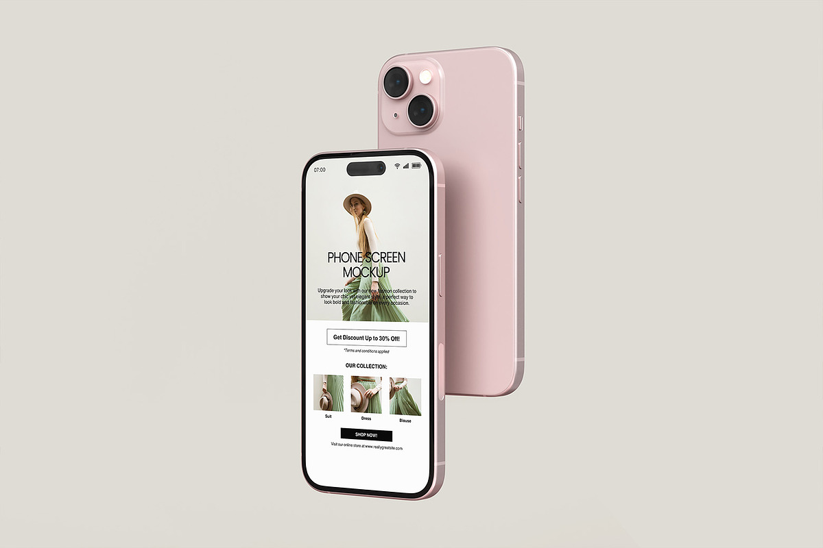 iPhone 15 Mockup, an iPhone Mockup by graphicsecond (Photo 3 of 5)