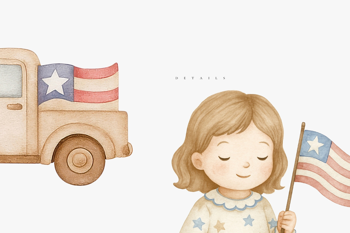 4th of July Baby Clipart Set, an Illustration by Pati Paints (Photo 6 of 8)