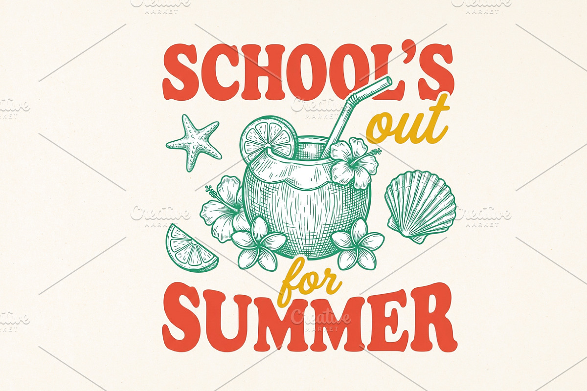 School’s Out for Summer PNG, a Seasonal Illustration by Canvas Craft (Photo 1 of 7)