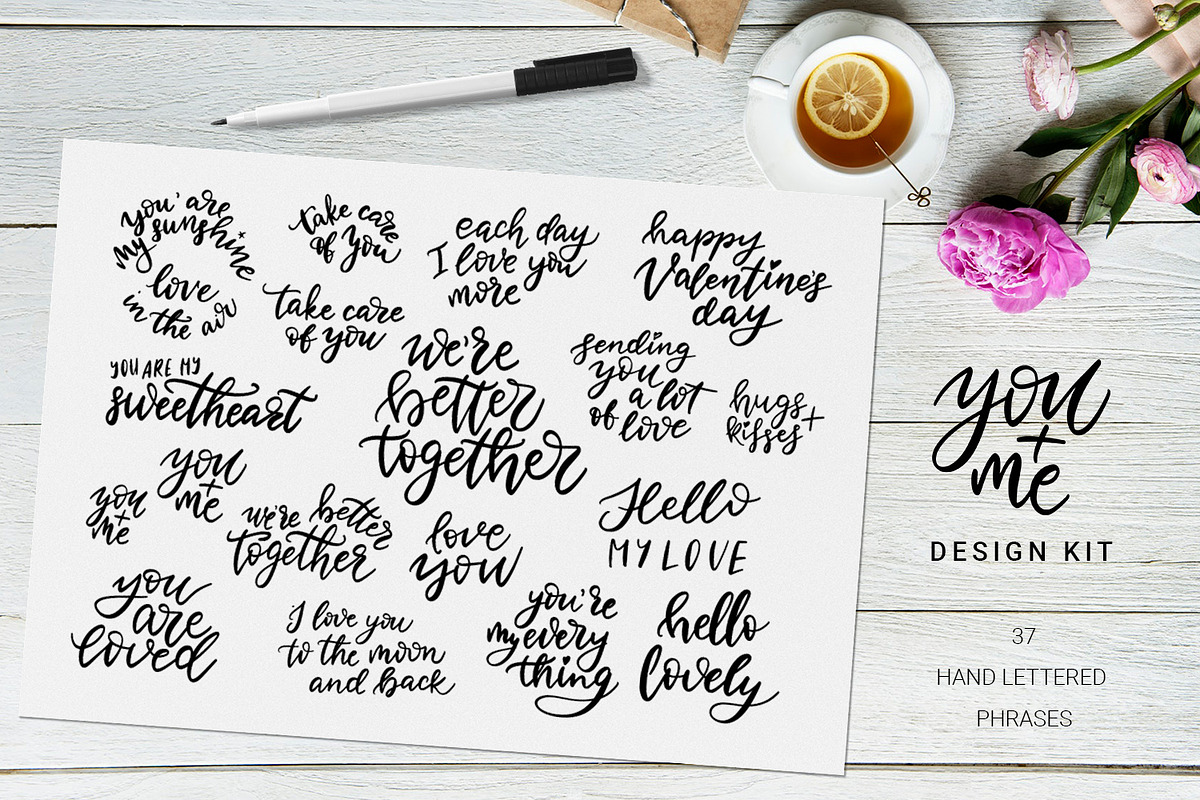 You + Me: hand drawn design kit, an Object Graphic by Gray Cat Graphics (Photo 8 of 21)