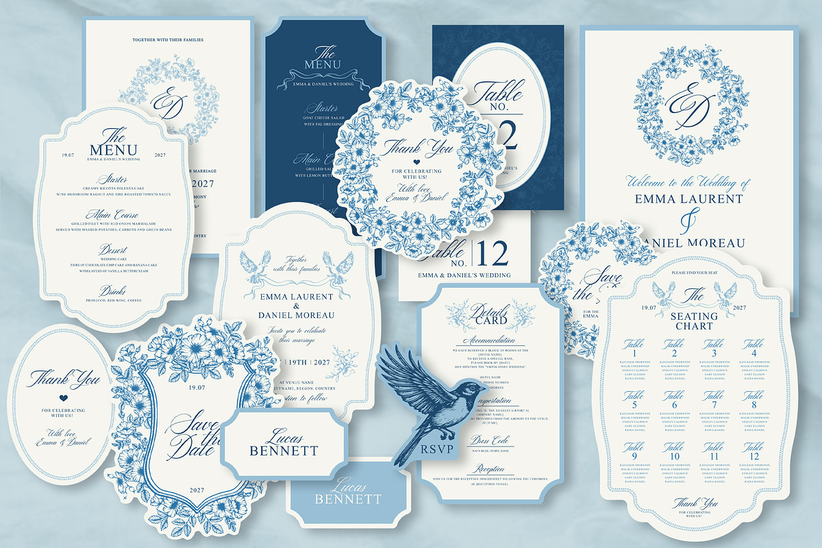 Vintage Wedding Stationery Set, a Stationery Template by Garden in frame (Photo 7 of 9)
